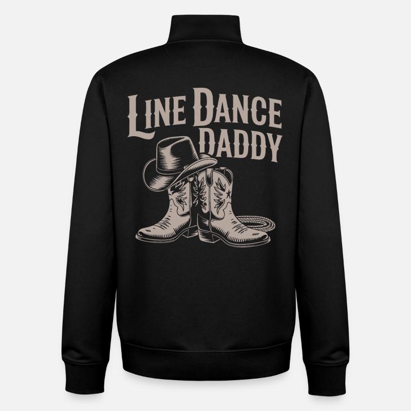 Line Dance Daddy Cowboy Boots - Unisex Organic Zip Sweatshirt by Stanley/Stella - black