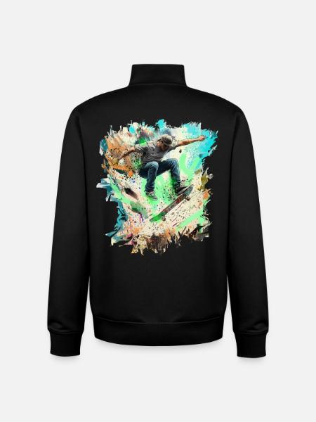 Skateboarding - Sweat zippé unisexe en coton bio Stanley/Stella - noir