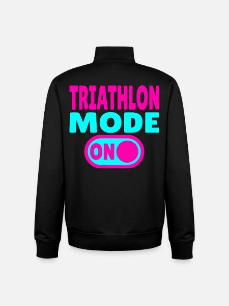 Triathlon Mode ON - Swimming Cycling Race - Unisex Organic Zip Sweatshirt by Stanley/Stella - black
