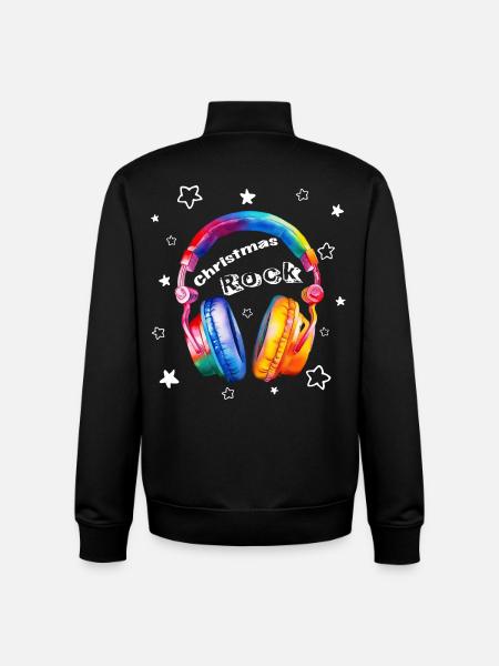 Christmas Rock Kopfhörer Weihnachten cool - Unisex Organic Zip Sweatshirt von Stanley/Stella - Schwarz