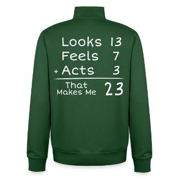 23 Years Anniversary Humorous | 23rd Anniversair - Unisex Organic Zip Sweatshirt by Stanley/Stella - bottle green - Back - AI Model Male 185 dark (185cm)