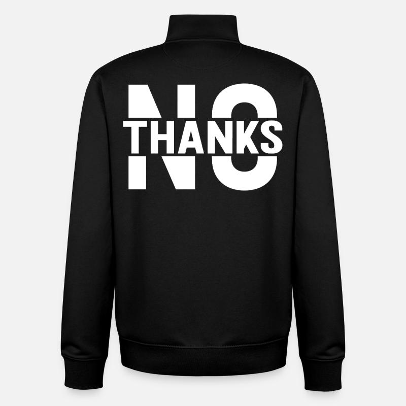 Non merci - Sweat zippé unisexe en coton bio Stanley/Stella - noir