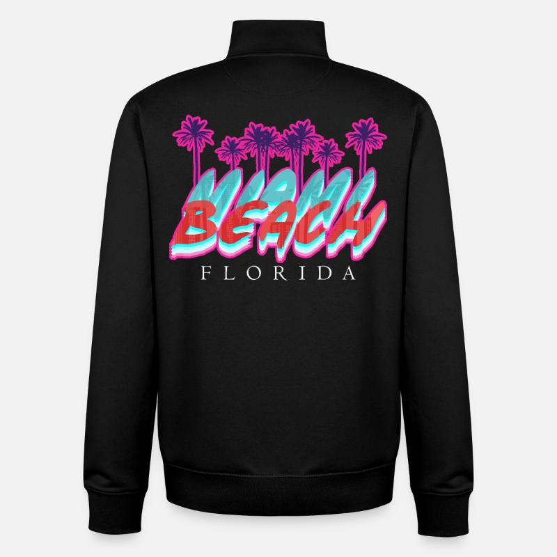 Beach Florida Neon Palms - Unisex Organic Zip Sweatshirt von Stanley/Stella - Schwarz