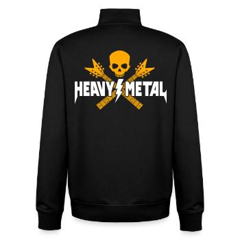 Heavy Metal Skull with Guitars - Unisex Organic Zip Sweatshirt by Stanley/Stella - black - Back - AI Model Male 185 light (185cm)