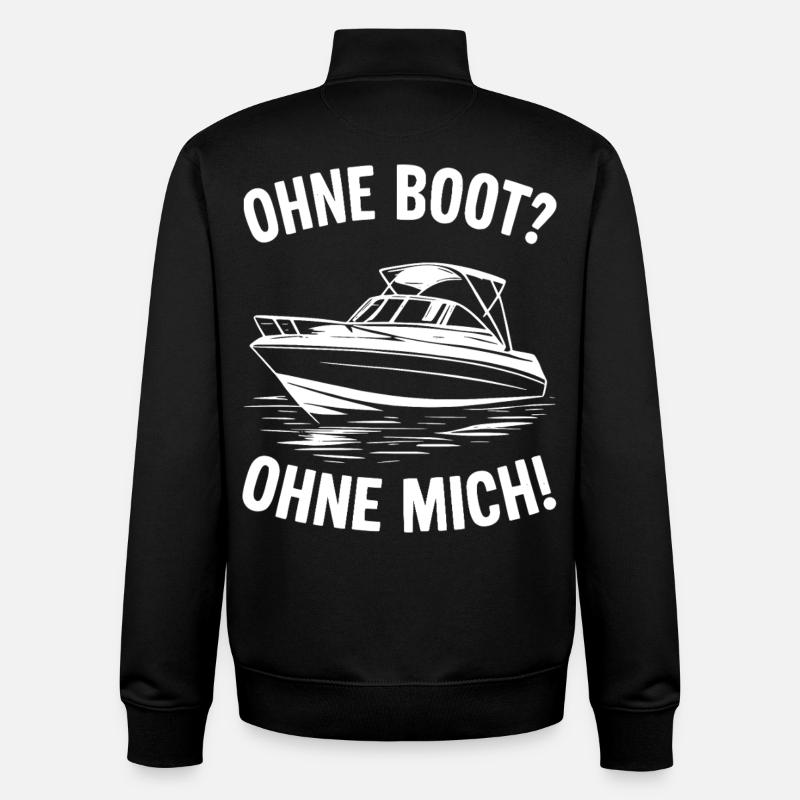 Sans bateau ? Sans moi ! - Sweat zippé unisexe en coton bio Stanley/Stella - noir