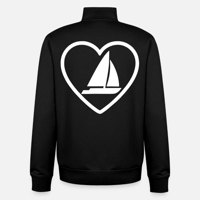 Catamaran Heart – Conception de Voiliers - Sweat zippé unisexe en coton bio Stanley/Stella - noir
