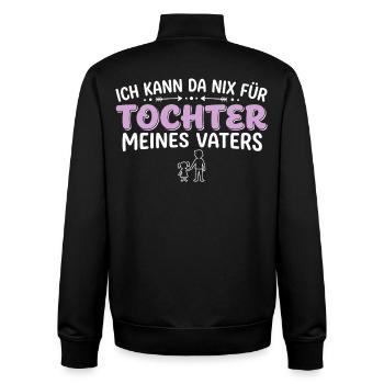 Ich Kann Da Nix Für, Ich Bin Die Tochter - Unisex Organic Zip Sweatshirt von Stanley/Stella - Schwarz - Hinten - AI Model Male 185 light (185cm)