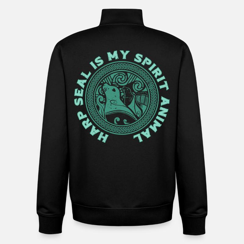 Phoques du harple - Sweat zippé unisexe en coton bio Stanley/Stella - noir