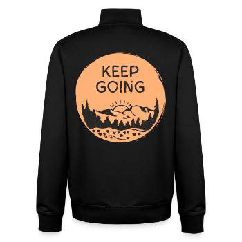 Keep Going / Mountain Scenery Sunrise - Unisex Organic Zip Sweatshirt by Stanley/Stella - black - Back - AI Model Male 185 light (185cm)