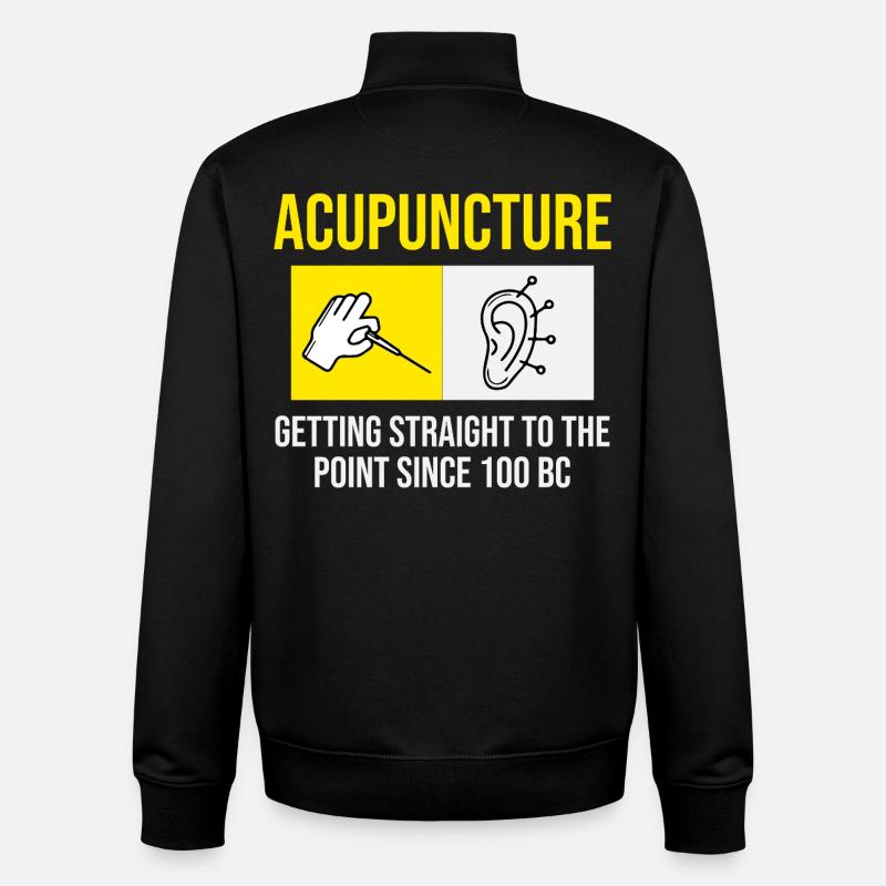 L'acupuncture : aller droit au but - Sweat zippé unisexe en coton bio Stanley/Stella - noir