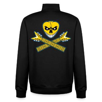 Guitar Pick Skull and Crossed Guitars - Unisex Organic Zip Sweatshirt by Stanley/Stella - black - Back - AI Model Male 185 light (185cm)