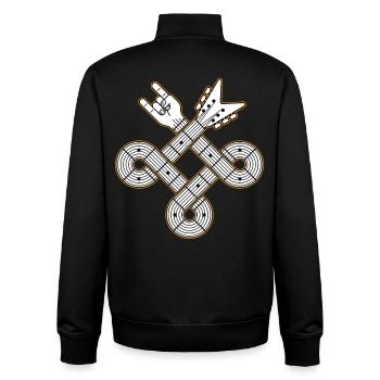 Nœud celtique de guitare entrelacée - Sweat zippé unisexe en coton bio Stanley/Stella - noir - Dos - AI Model Male 185 light (185cm)