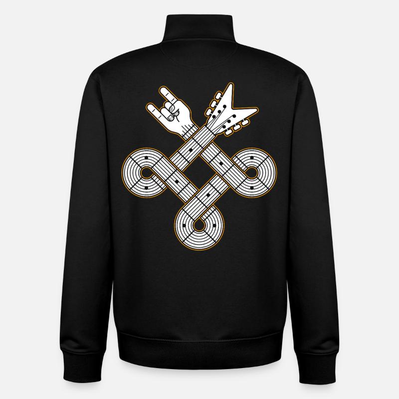 Nœud celtique de guitare entrelacée - Sweat zippé unisexe en coton bio Stanley/Stella - noir