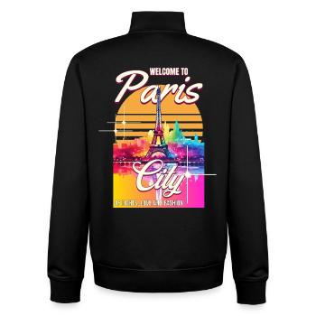 Paris Eiffelturm Frankreich Stadt Skyline Bunt - Unisex Organic Zip Sweatshirt von Stanley/Stella - Schwarz - Hinten - AI Model Male 185 light (185cm)