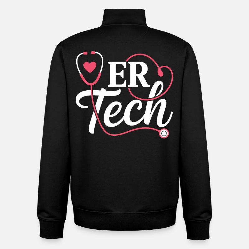 ERTech Stethoskop Herz - Unisex Organic Zip Sweatshirt von Stanley/Stella - Schwarz