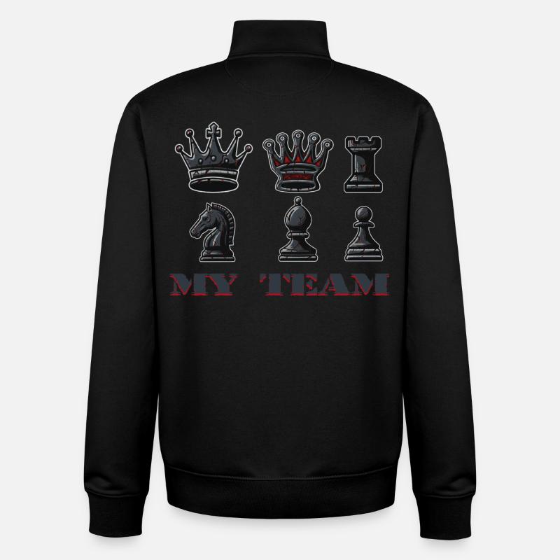 Échecs - Sweat zippé unisexe en coton bio Stanley/Stella - noir