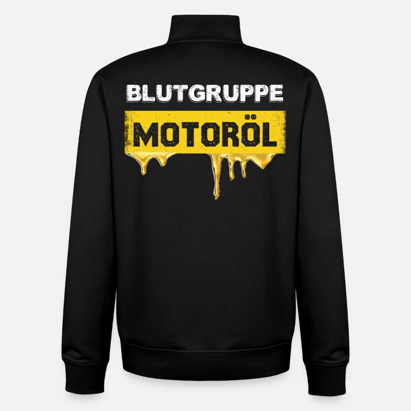 Groupe sanguin Graphique huile moteur - Sweat zippé unisexe en coton bio Stanley/Stella - noir