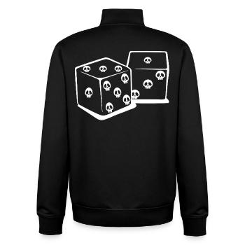 Spielen mit Würfeln (weiß) - Unisex Organic Zip Sweatshirt von Stanley/Stella - Schwarz - Hinten - AI Model Male 185 light (185cm)