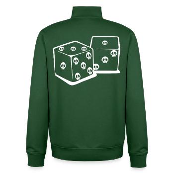 Spielen mit Würfeln (weiß) - Unisex Organic Zip Sweatshirt von Stanley/Stella - Flaschengrün - Hinten - AI Model Male 185 dark (185cm)