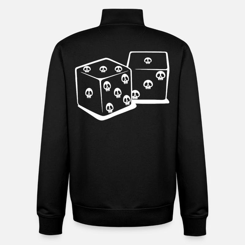 Playing with dice (white) - Unisex Organic Zip Sweatshirt by Stanley/Stella - black