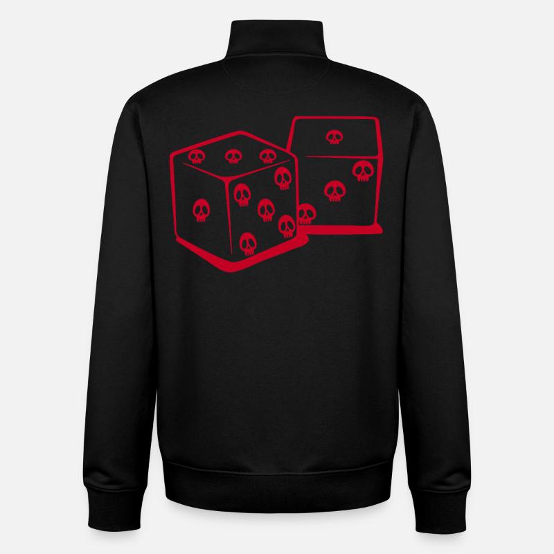 Playing with dice (red) - Unisex Organic Zip Sweatshirt by Stanley/Stella - black