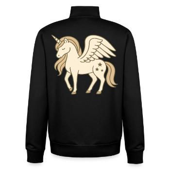 Niedliches geflügeltes Einhorn mit Sternen und Pastellmähne - Unisex Organic Zip Sweatshirt von Stanley/Stella - Schwarz - Hinten - AI Model Male 185 light (185cm)