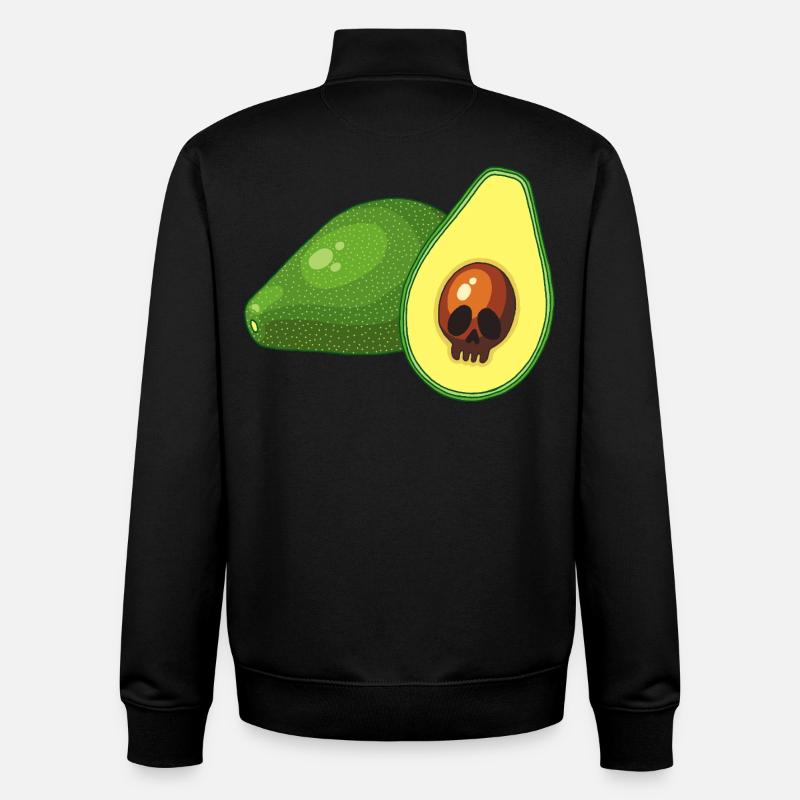 Crâne d'avocat - Sweat zippé unisexe en coton bio Stanley/Stella - noir