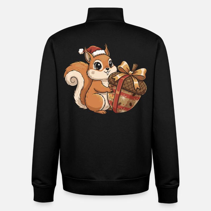 Winterfreude Eichhörnchen Geschenk - Unisex Organic Zip Sweatshirt von Stanley/Stella - Schwarz