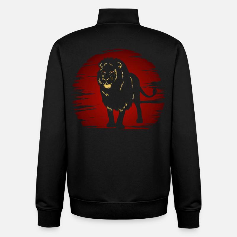 Löwe im Dunkeln - Unisex Organic Zip Sweatshirt von Stanley/Stella - Schwarz