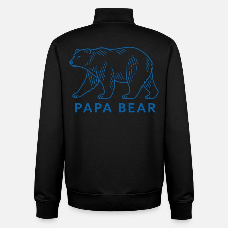 Papa Ours - Sweat zippé unisexe en coton bio Stanley/Stella - noir