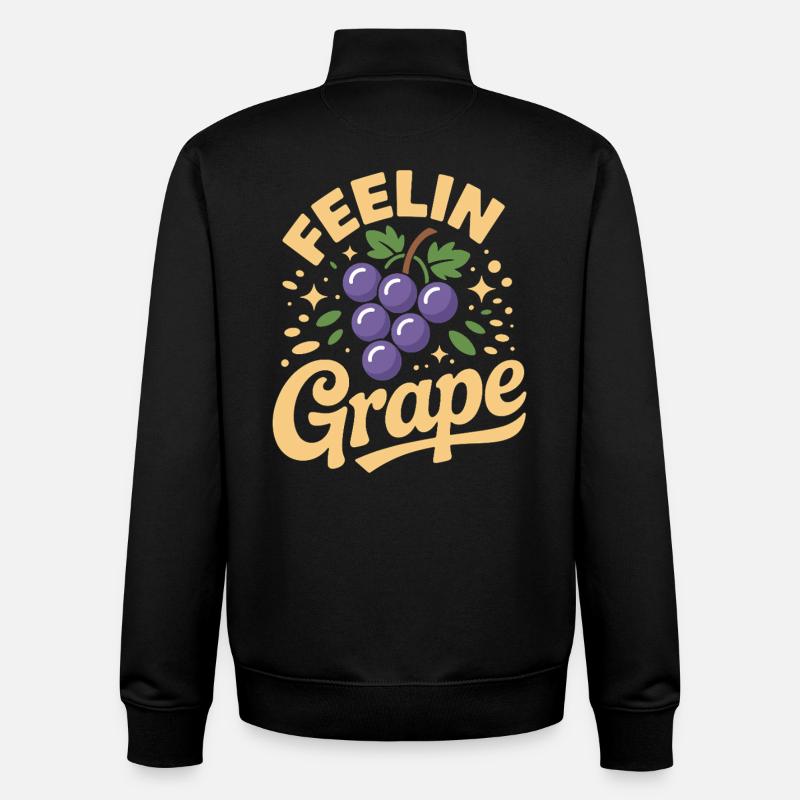Feelin Grape - Sweat zippé unisexe en coton bio Stanley/Stella - noir