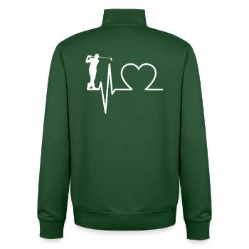 Golf EKG Herzschlag – Golfer Herzlinie - Unisex Organic Zip Sweatshirt von Stanley/Stella - Flaschengrün - Hinten - AI Model Male 185 dark (185cm)