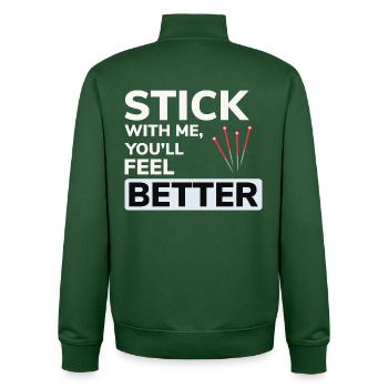 Praticien agréé en MTC en santé - Sweat zippé unisexe en coton bio Stanley/Stella - vert bouteille - Dos - AI Model Male 185 dark (185cm)