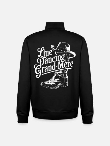 Line Dancing Grand-Mère - Sweat zippé unisexe en coton bio Stanley/Stella - noir