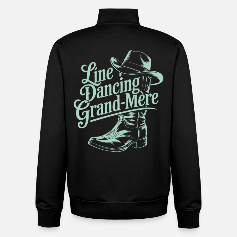 Line Dancing Grand-Mère - Sweat zippé unisexe en coton bio Stanley/Stella - noir