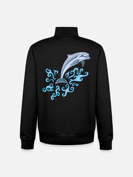 The dolphin's jump - Unisex Organic Zip Sweatshirt by Stanley/Stella - black
