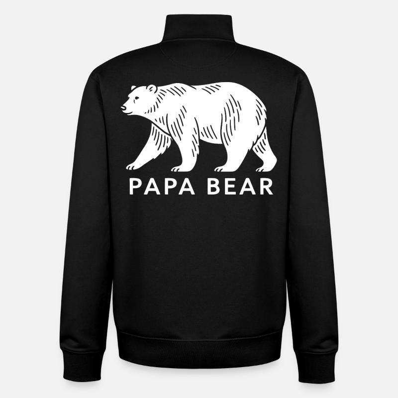 Papa Bear - Unisex Organic Zip Sweatshirt by Stanley/Stella - black