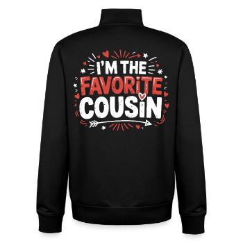 Ich bin der Lieblingscousin - Unisex Organic Zip Sweatshirt von Stanley/Stella - Schwarz - Hinten - AI Model Male 185 light (185cm)