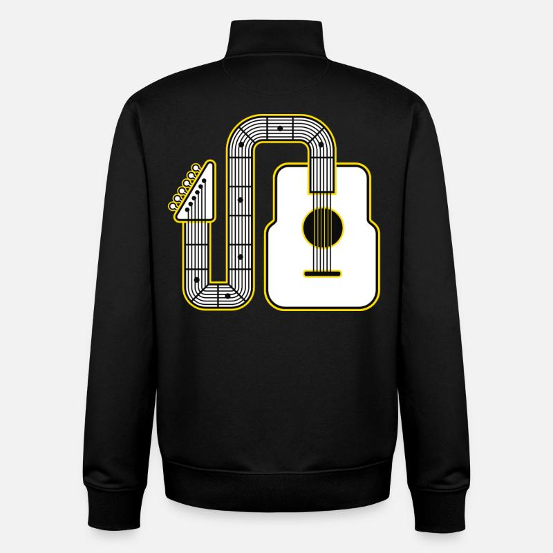 Art abstrait de la guitare - Sweat zippé unisexe en coton bio Stanley/Stella - noir