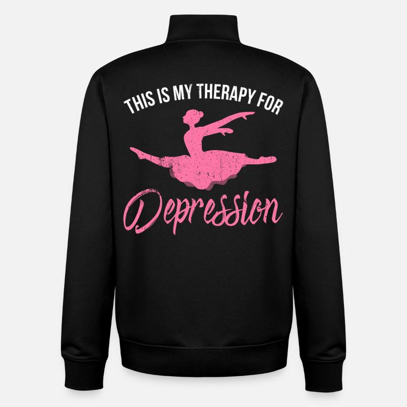Danse thérapie pour la dépression rose - Sweat zippé unisexe en coton bio Stanley/Stella - noir