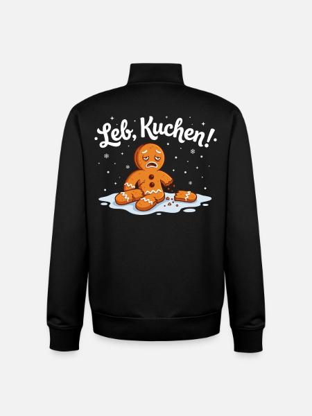 Pepparkaks-julskjorta Rolig herr Dam - Unisex sweatshirt med dragkedja i ekologisk bomull Stanley/Stella - svart