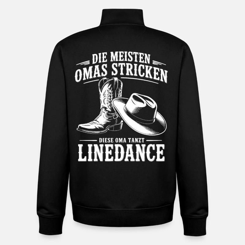 Grandma Dancing LineDance - Unisex Organic Zip Sweatshirt by Stanley/Stella - black
