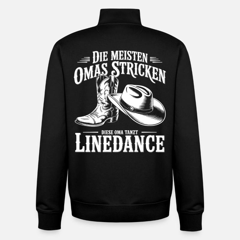 Omas Line-Dance Boots Design - Unisex Organic Zip Sweatshirt von Stanley/Stella - Schwarz