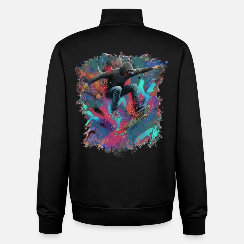 skateboarden - Unisex Organic Zip Sweatshirt von Stanley/Stella - Schwarz
