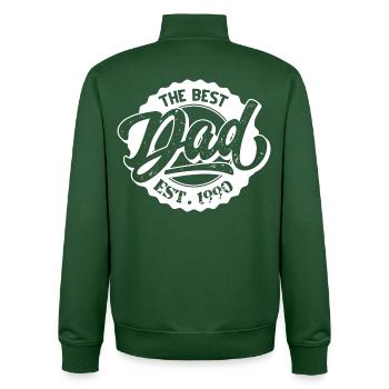 The Best Dad EST 1990 - Unisex Organic Zip Sweatshirt by Stanley/Stella - bottle green - Back - AI Model Male 185 dark (185cm)