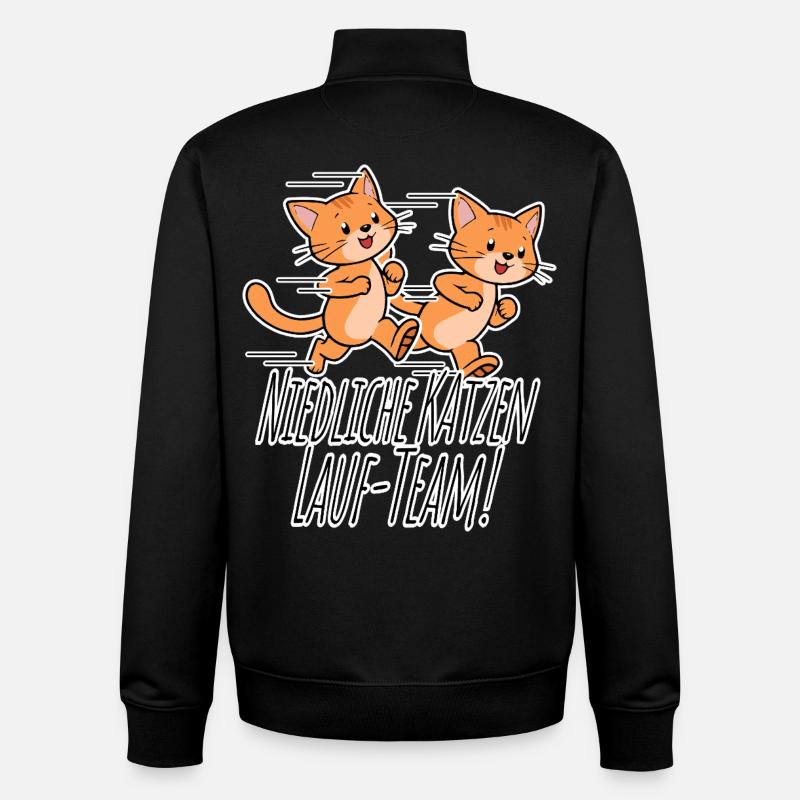 Cute Cats Running Team! - Unisex Organic Zip Sweatshirt by Stanley/Stella - black