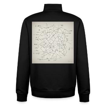 Abstraktes neuronales Netzwerk - Unisex Organic Zip Sweatshirt von Stanley/Stella - Schwarz - Hinten - AI Model Male 185 light (185cm)