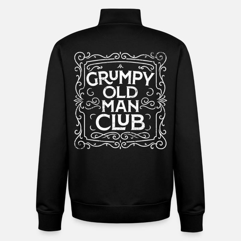 Grumpy Old Man Club - Unisex Organic Zip Sweatshirt by Stanley/Stella - black