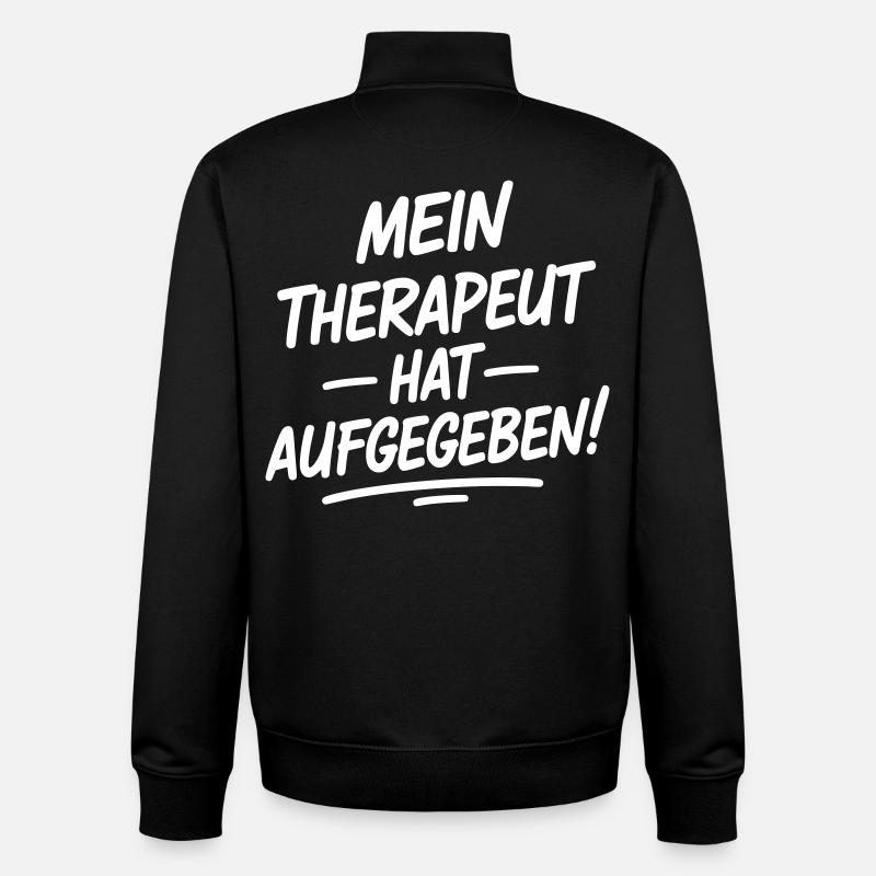 Mon thérapeute a abandonné - Sweat zippé unisexe en coton bio Stanley/Stella - noir