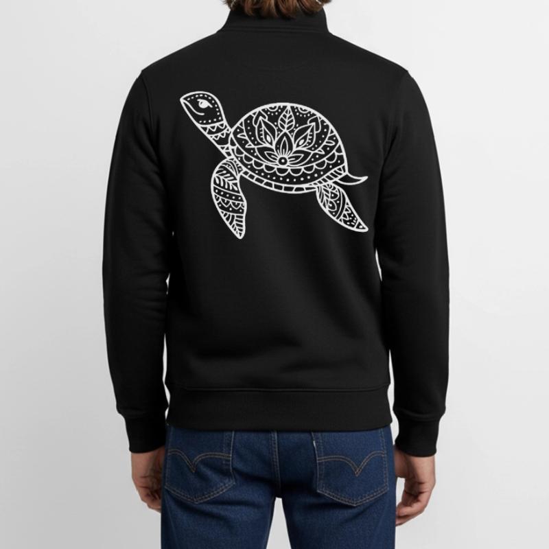 Boho turtle with pattern shell Unisex Organic Zip Sweatshirt by Stanley/Stella